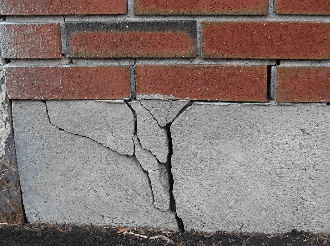 Concrete foundation with serious structural damage in Staten Island, NY