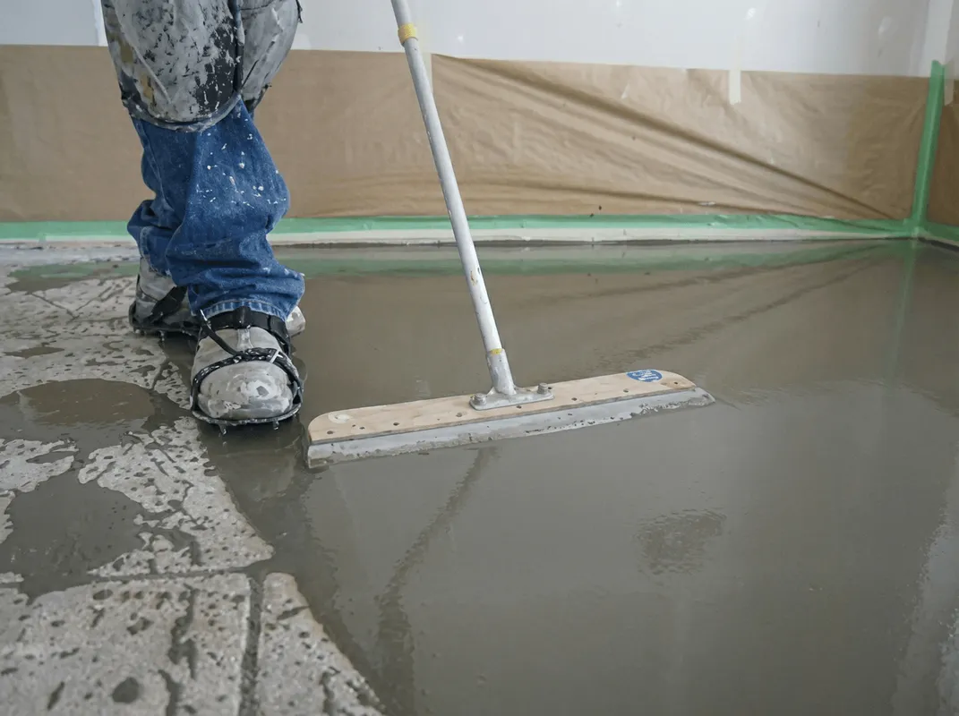Uneven floor being professionally repaired in Staten Island, NY